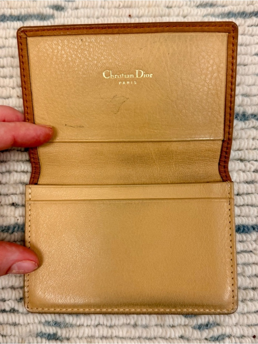 DIOR Vintage Y2K Rare Unisex Brown Leather Classic CD Logo Card Holder Wallet - Picture 12 of 16